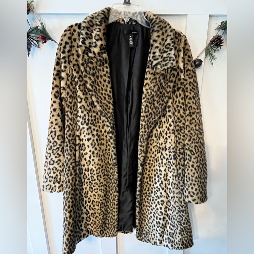 Aqua Animal Print Teddy Jacket